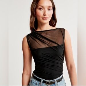 Abercrombie & Fitch Black Mesh Blouse
